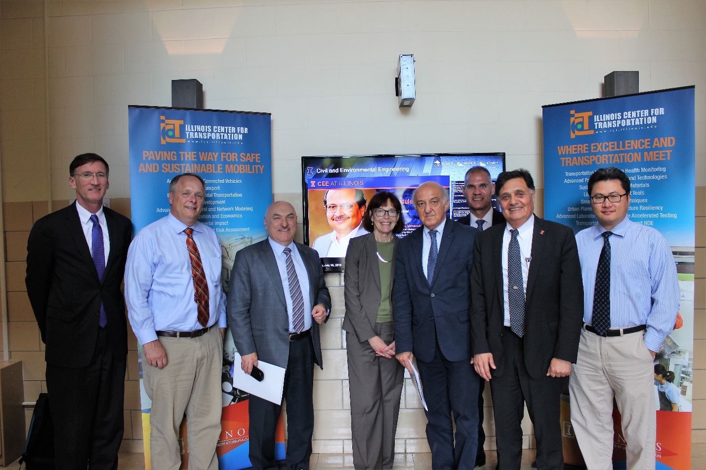 Mahmassani, third from left, during the first meeting at ICT for establishing the idea of the Illinois Autonomous and Connected Track on July 16, 2018.