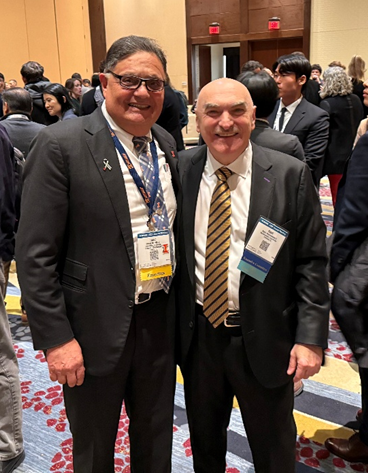 Al-Qadi and Mahmassani, right, at the University of Illinois Transportation Research Board reception in January 2025. The two would often schedule their TRB receptions close together to show support for the other&amp;acirc;&amp;euro;&amp;trade;s program.