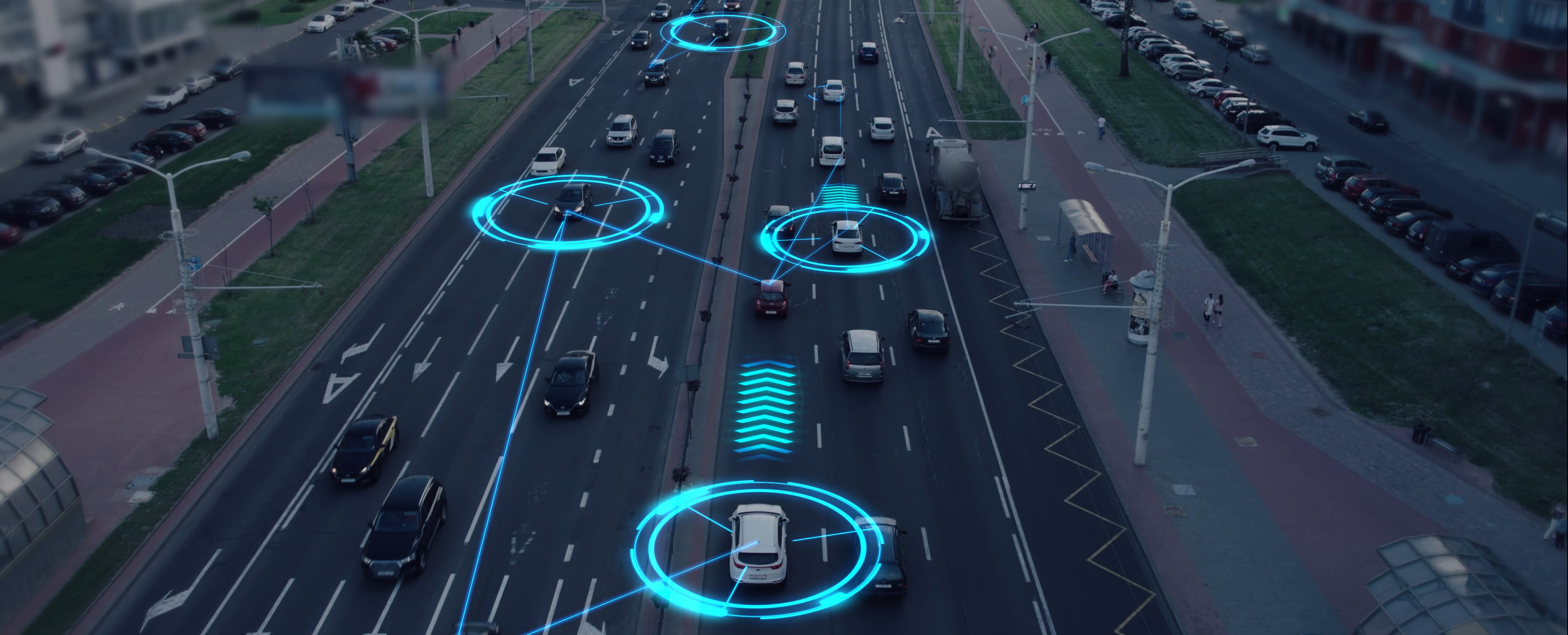 Connected vehicles driving on a highway