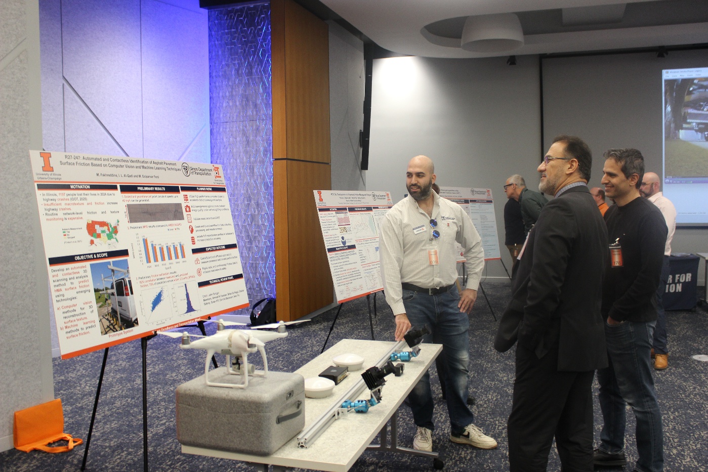 A group of men looking at a displayAI-generated content may be incorrect.