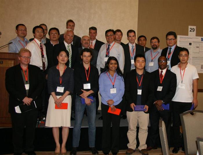 Faculty members gave awards to Ph.D. students presenting the best transportation pavements and systems research projects. 