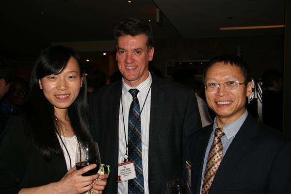 Bill Buttlar with colleagues at the Illinois reception.