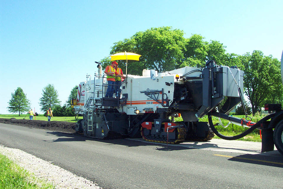 A project using cold in-place recycling with asphalt.