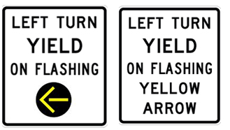 FYA left-turn supplemental signs used in installations.
