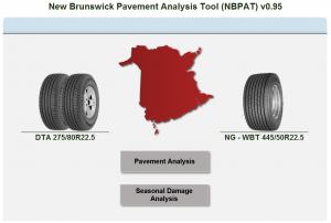 New Brunswick Pavement Analysis Tool interface.