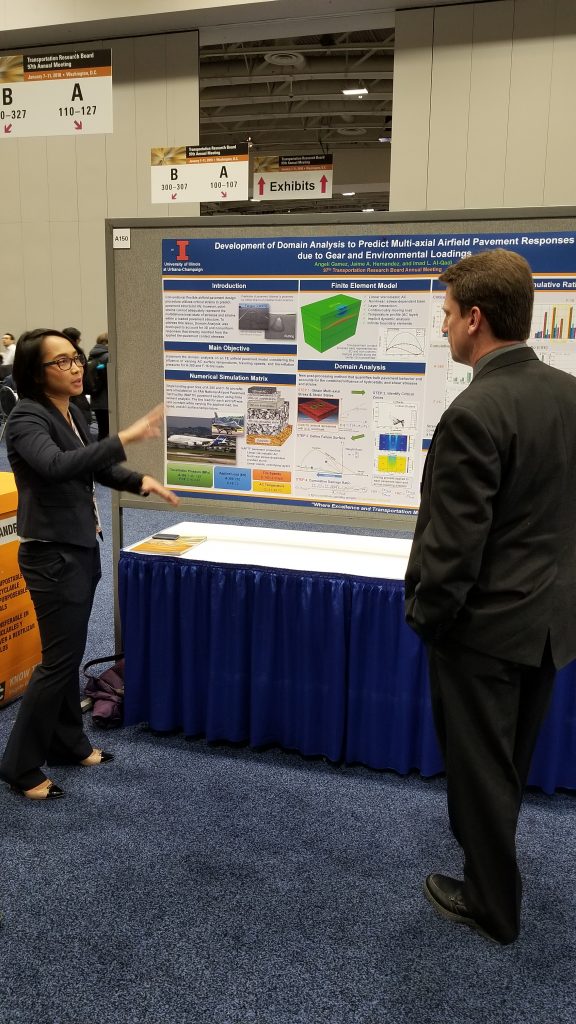 Student Angeli Gamez presenting at the 97th Annual Meeting of the Transportation Research Board.