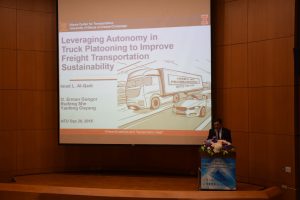ICT Director Imad Al-Qadi presents at the 2018 NTU-UIUC Forum on Smart Mobility, Autonomous and Connected Vehicles.