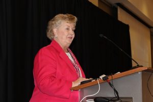 Catherine &ldquo;Kay&rdquo; Batey speaks at the 2017 Illinois Bituminous Paving Conference.