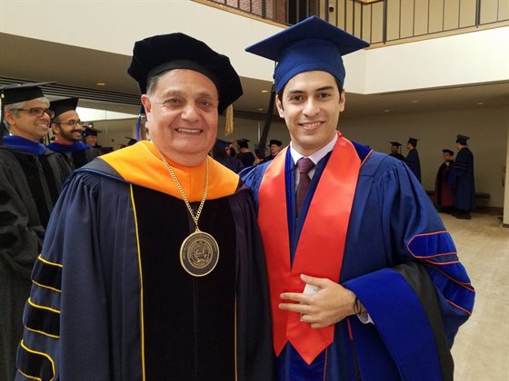 [cr][lf]<p id="caption-attachment-11966" class="wp-caption-text">UIUC CEE Professor Imad Al-Qadi and Saleh Yousefi were all smiles at commencement earlier in May.</p>[cr][lf]