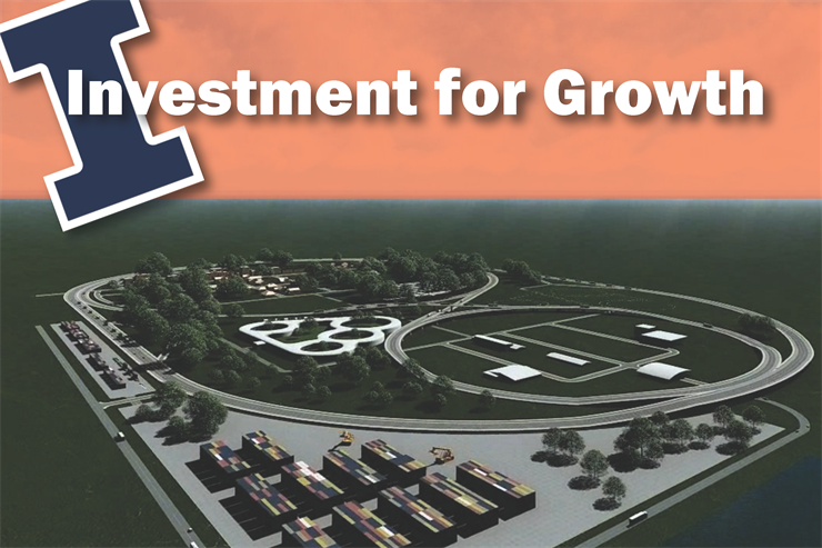 The Investment for Growth initiative will provide $24 million across 18 UIUC projects to expand educational and research excellence. Of the 18 projects is ICT&rsquo;s proposed high-speed Illinois Autonomous and Connected Track.
