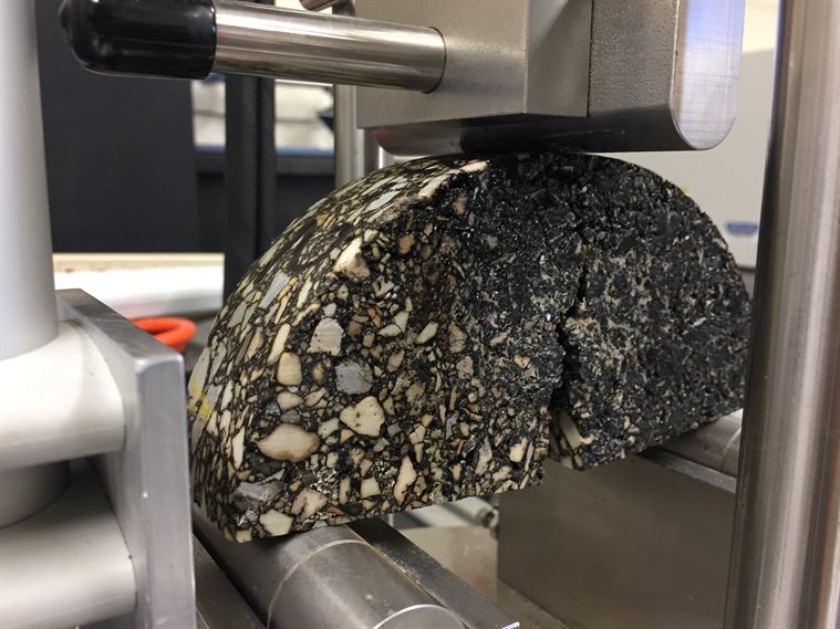 Researchers test asphalt cracking potential at Illinois Center for Transportation&rsquo;s Advanced Transportation Research and Engineering Laboratory.