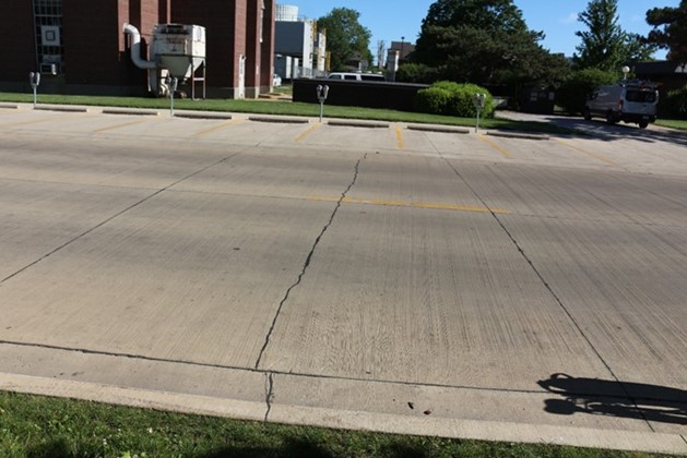 &lt;span style=&quot;font-size: 0.8em;&quot;&gt;Premature transverse cracking on a concrete pavement on Gregory Drive in Champaign, Illinois.&lt;/span&gt;