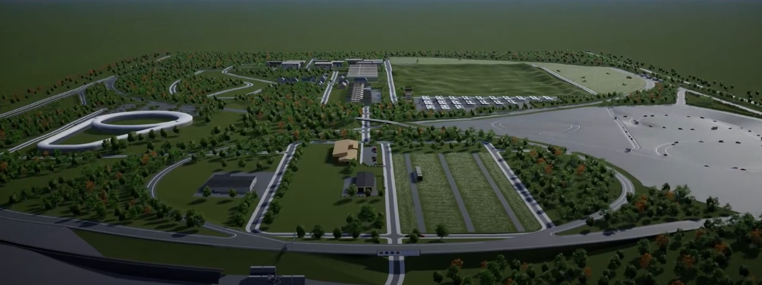 A 3D model of Illinois Center for Transportation&rsquo;s Illinois Autonomous and Connected Track in Rantoul, Illinois. I-ACT aims to develop, test and integrate smart, autonomous and multimodal transport such as freight, air, rail and vehicles.
