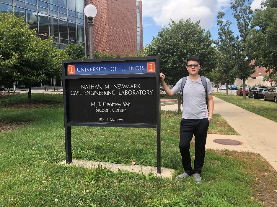 &amp;lt;em&amp;gt;Liu posing in front of UIUC&amp;rsquo;s Nathan M. Newmark Civil Engineering Laboratory.&amp;lt;/em&amp;gt;