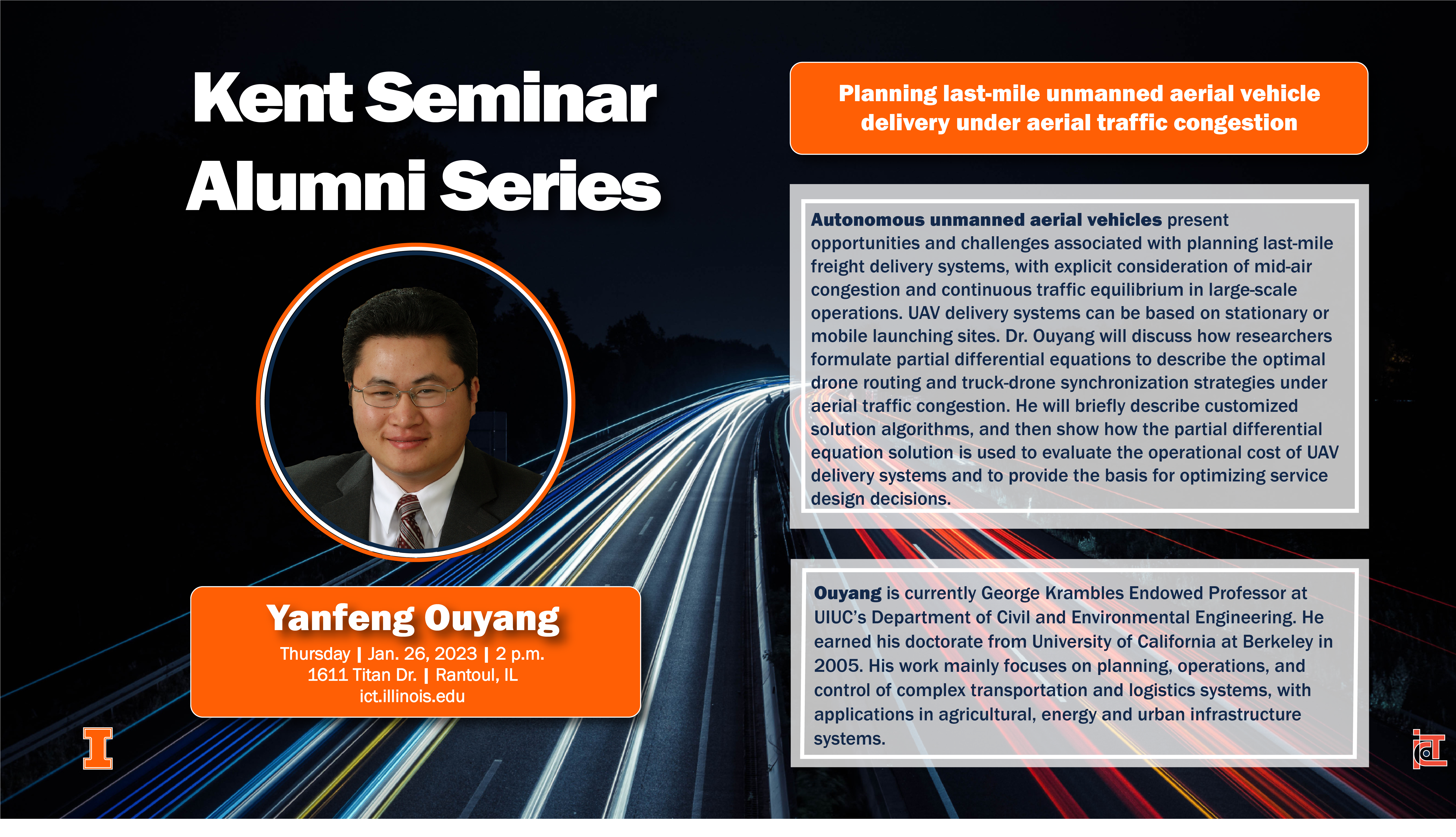 Yanfeng Ouyang Presentation Abstract and Bio