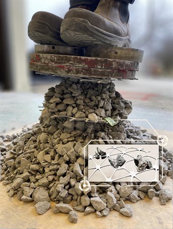 Wang's image I Dare You to Stand on this Rock-made Jenga! showcases the power of geosynthetics - synthetic materials that help stabilize or strengthen soil or aggregates in pavement layers.