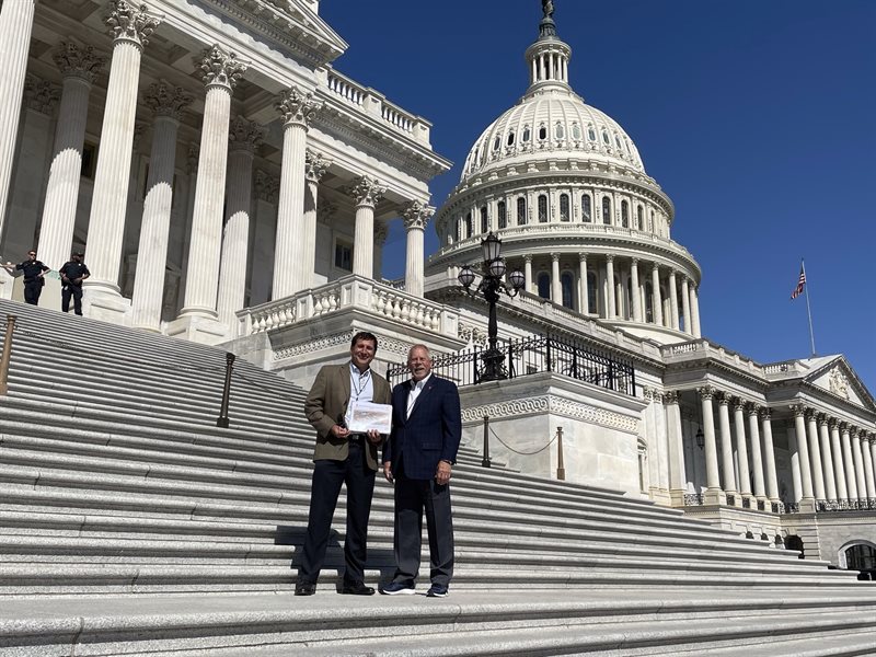 Erwin Kohler and Bob Flider, Director, Community &amp;amp;amp;amp;amp; Government Relations at U of I, on the steps of the U.S. Capitol.